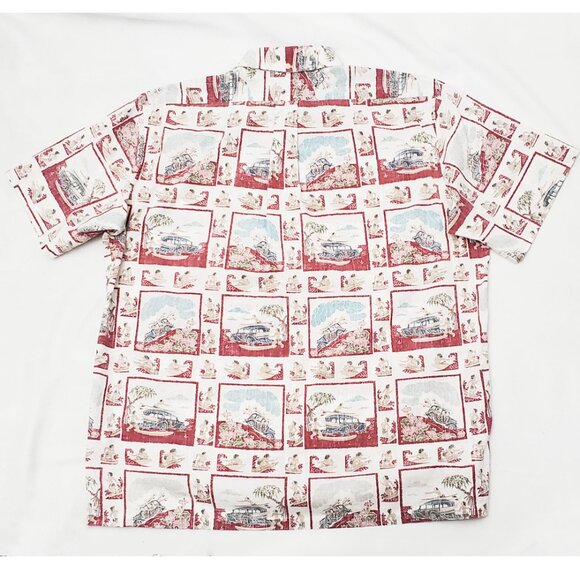 Reyn Spooner Dietrich Varez Mens Hawaiian Pullover Shirt Surfer Woody Car Vtg XL - Picture 9 of 12